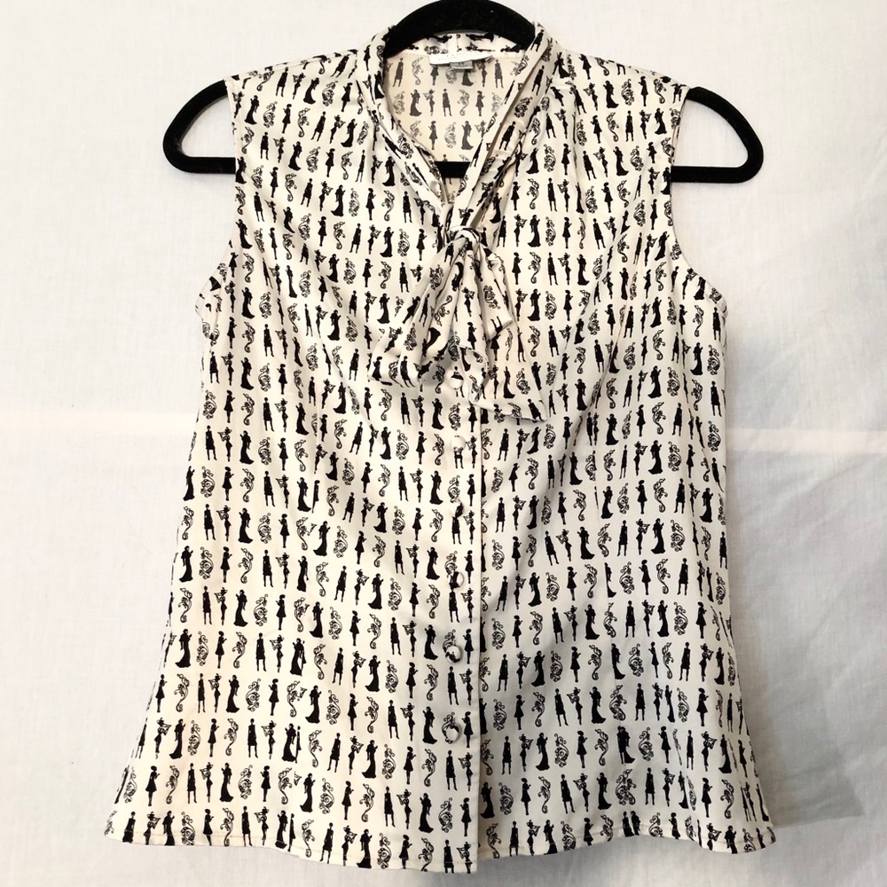 TAHARI SLEEVELESS SILHOUETTE BUTTON DOWN - Picture 2 of 5
